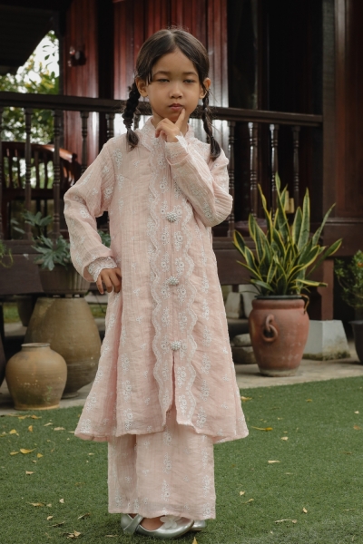 Dinda Kids Kebarung Dusty Pink (NO Selendang)